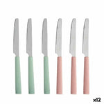 Messerset Kinvara grün Rosa Silberfarben Edelstahl Kunststoff 9 x 28,3 x 3 cm (12 Stück)
