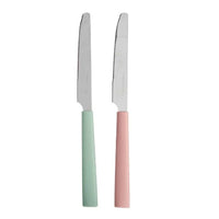Messerset Kinvara grün Rosa Silberfarben Edelstahl Kunststoff 9 x 28,3 x 3 cm (12 Stück)