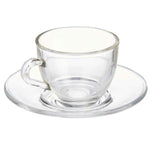 Tasse mit Untertasse Vivalto S12212/BHA S12212/BHA Durchsichtig Glas 85 ml (6 Stück)