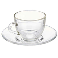 Tasse mit Untertasse Vivalto S12212/BHA S12212/BHA Durchsichtig Glas 85 ml (6 Stück)