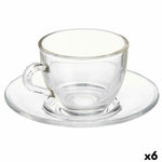 Tasse mit Untertasse Vivalto S12212/BHA S12212/BHA Durchsichtig Glas 85 ml (6 Stück)