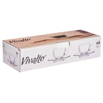Tasse mit Untertasse Vivalto S12212/BHA S12212/BHA Durchsichtig Glas 85 ml (6 Stück)