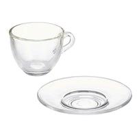 Tasse mit Untertasse Vivalto S12212/BHA S12212/BHA Durchsichtig Glas 85 ml (6 Stück)