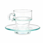 Tasse mit Untertasse Vivalto 41087 41087 Durchsichtig Glas 90 ml (6 Stück)