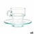 Tasse mit Untertasse Vivalto 41087 41087 Durchsichtig Glas 90 ml (6 Stück)