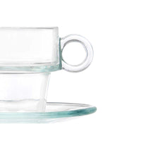 Tasse mit Untertasse Vivalto 41087 41087 Durchsichtig Glas 90 ml (6 Stück)