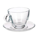Tasse mit Untertasse Vivalto Durchsichtig Glas 170 ml (6 Stück)