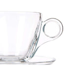 Tasse mit Untertasse Vivalto Durchsichtig Glas 170 ml (6 Stück)