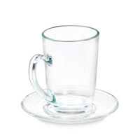 Tasse mit Untertasse Vivalto 41089 41089 Durchsichtig Glas 200 ml (6 Stück)