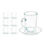 Tasse mit Untertasse Vivalto 41089 41089 Durchsichtig Glas 200 ml (6 Stück)