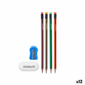 Bleistifte Set Pincello 476 Gelb Rot grün Spitzer Radiergummi (12 Stück)