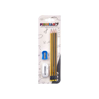 Bleistifte Set Pincello 476 Gelb Rot grün Spitzer Radiergummi (12 Stück)