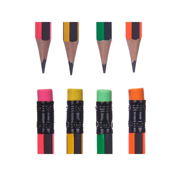 Bleistifte Set Pincello 476 Gelb Rot grün Spitzer Radiergummi (12 Stück)