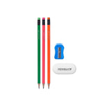 Bleistifte Set Pincello 477 Blau Rot grün Orange Spitzer Radiergummi (12 Stück)