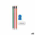 Bleistifte Set Pincello 477 Blau Rot grün Orange Spitzer Radiergummi (12 Stück)