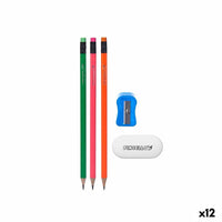 Bleistifte Set Pincello 477 Blau Rot grün Orange Spitzer Radiergummi (12 Stück)
