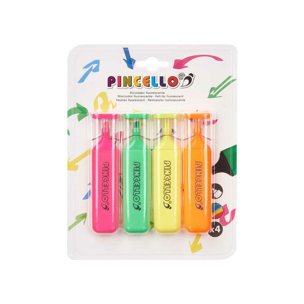 Fluoreszenzmarker-Set Pincello Gelb grün Bunt Orange Rosa (12 Stück)