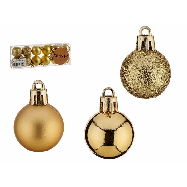 Weihnachtskugeln-Set Krist+ Gold PVC Ø 3 cm (12 Stück)