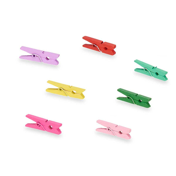 Klammern Pincello Bunt Holz klein (24 Stück)