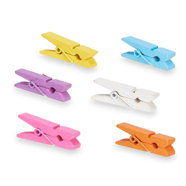 Klammern Pincello Bunt Holz Mittel (24 Stück)