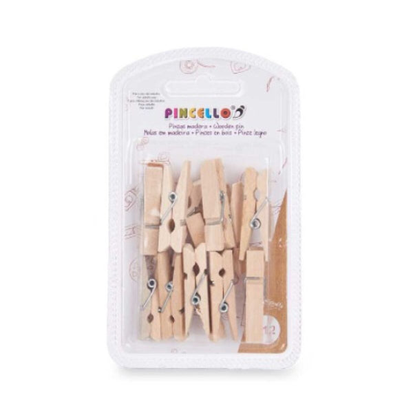 Klammern Pincello Braun Holz Mittel (24 Stück)