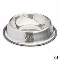 Futternapf für Hunde Mascow 309 Grau Silberfarben Gummi Metall 26 x 7 x 26 cm (12 Stück)