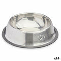 Futternapf für Hunde Mascow 311 Grau Silberfarben Gummi Metall 35 x 0,03 x 25 cm (24 Stück)