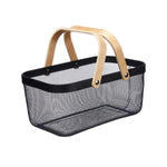 Mehrzweckkorb Kinvara 1031 Schwarz Holz Metall 42,5 x 18 x 26,5 cm (6 Stück)