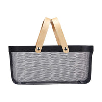 Mehrzweckkorb Kinvara 1031 Schwarz Holz Metall 42,5 x 18 x 26,5 cm (6 Stück)