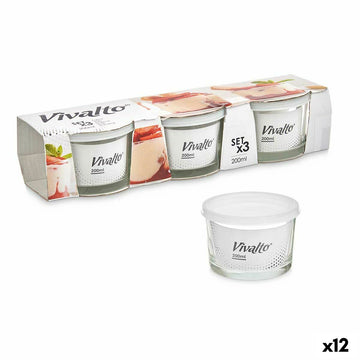 Lunchbox-Set Vivalto OCT-W37403 OCT-W37403 Durchsichtig Glas Polypropylen 200 ml (12 Stück)