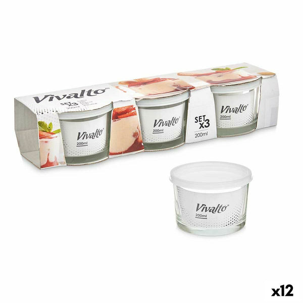 Lunchbox-Set Vivalto OCT-W37403 OCT-W37403 Durchsichtig Glas Polypropylen 200 ml (12 Stück)