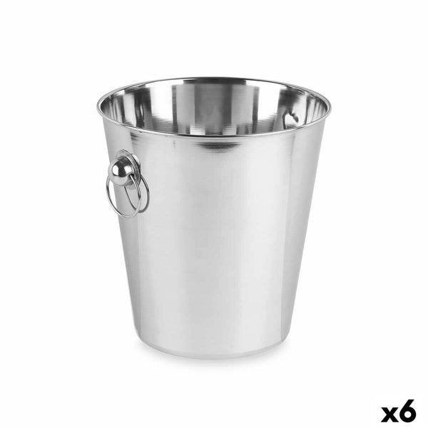 Eiskübel Kinvara Silberfarben Edelstahl 7,9 L 27 x 27 x 25,5 cm 25,5 x 27 x 25,5 cm (6 Stück)