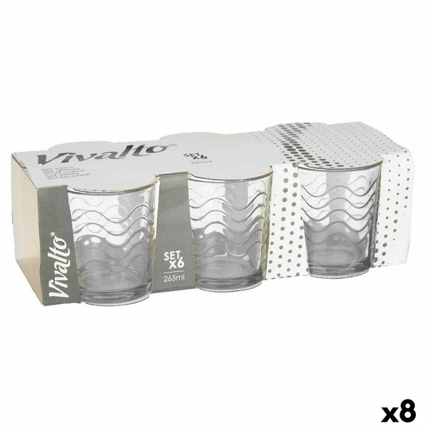 Gläserset Wellen Durchsichtig Glas 265 ml (8 Stück)