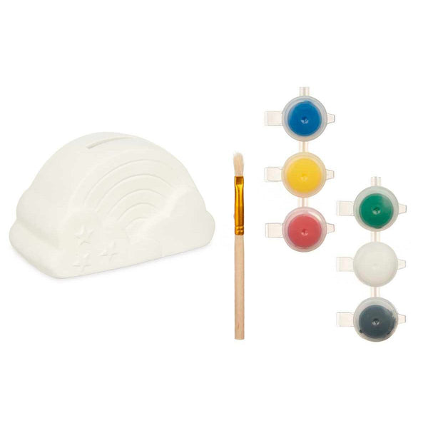 Sparschwein zum Anmalen Pincello Weiß 13,9 x 8,4 x 9,6 cm 13,9 x 8 x 8 cm Regenbogen (12 Stück)