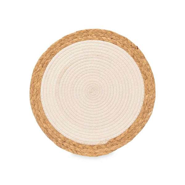 Untersetzer Kinvara Weiß Braun Baumwolle Seetang 35 x 0,6 x 35 cm (24 Stück)
