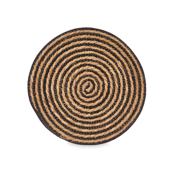 Untersetzer Kinvara Schwarz Baumwolle Seetang 35 x 0,6 x 35 cm (24 Stück)