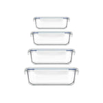 Lunchbox-Set Durchsichtig Silikon Borosilikatglas (4 Stück)