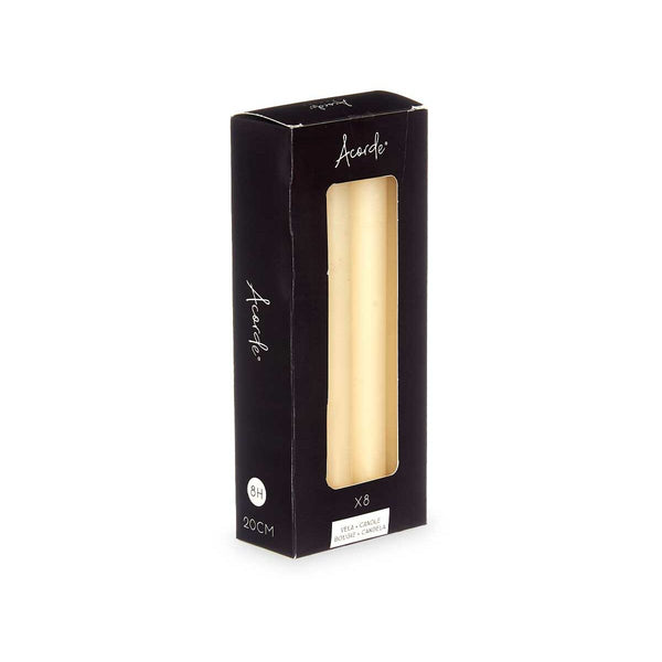 Kerzen-Set Acorde Creme 2 x 2 x 20 cm 8,5 x 21 x 4,5 cm (12 Stück)