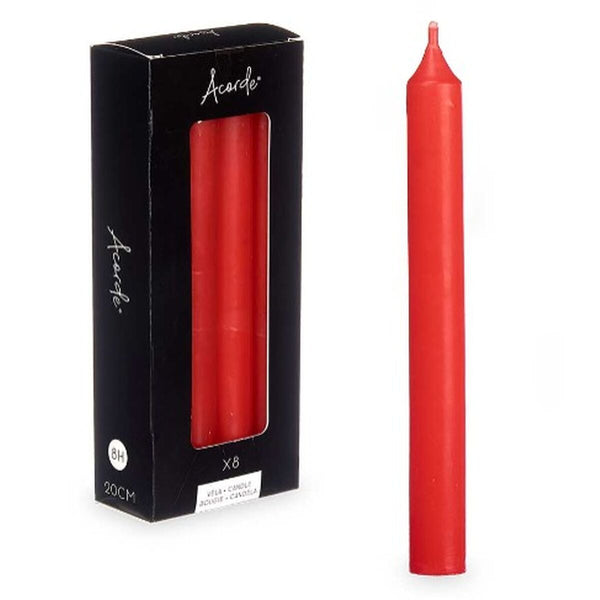 Kerzen-Set Acorde Rot 2 x 2 x 20 cm 8,5 x 21 x 4,5 cm (12 Stück)