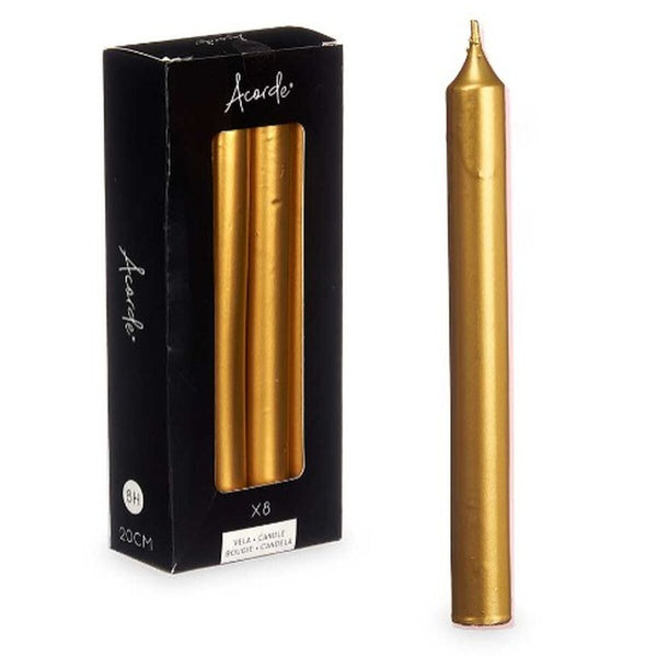 Kerzen-Set Acorde Gold 2 x 2 x 20 cm 8,5 x 21 x 4,5 cm (12 Stück)