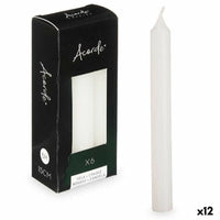 Kerzen-Set Acorde Weiß 2 x 2 x 15 cm 6 x 15 x 4 cm (12 Stück)