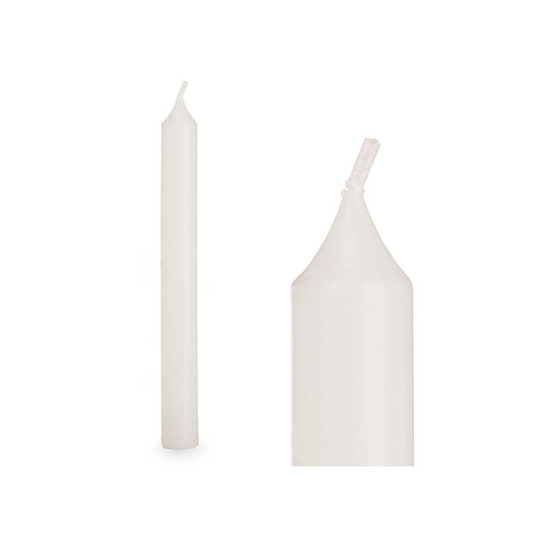 Kerzen-Set Acorde Weiß 2 x 2 x 15 cm 6 x 15 x 4 cm (12 Stück)