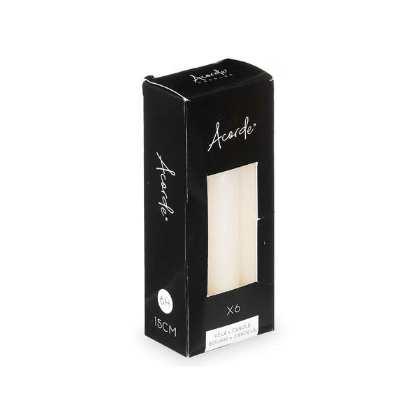 Kerzen-Set Acorde Creme 2 x 2 x 15 cm 6 x 15 x 4 cm (12 Stück)