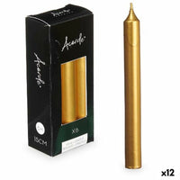 Kerzen-Set Acorde Gold 2 x 2 x 15 cm 6 x 15 x 4 cm (12 Stück)