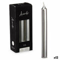 Kerzen-Set Acorde Silberfarben 2 x 2 x 15 cm 6 x 15 x 4 cm (12 Stück)