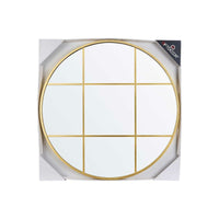 Wandspiegel KM1371-G Gold Fenster 80 x 80 x 3 cm Kreis (3 Stück)