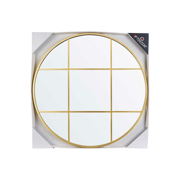 Wandspiegel KM1371-G Gold Fenster 80 x 80 x 3 cm Kreis (3 Stück)