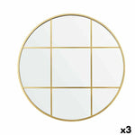 Wandspiegel KM1371-G Gold Fenster 80 x 80 x 3 cm Kreis (3 Stück)