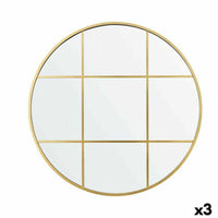 Wandspiegel KM1371-G Gold Fenster 80 x 80 x 3 cm Kreis (3 Stück)