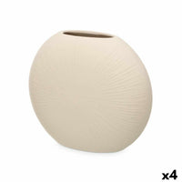 Vase Gift Decor Beige aus Keramik kreisförmig 29 x 26 x 11 cm (4 Stück)